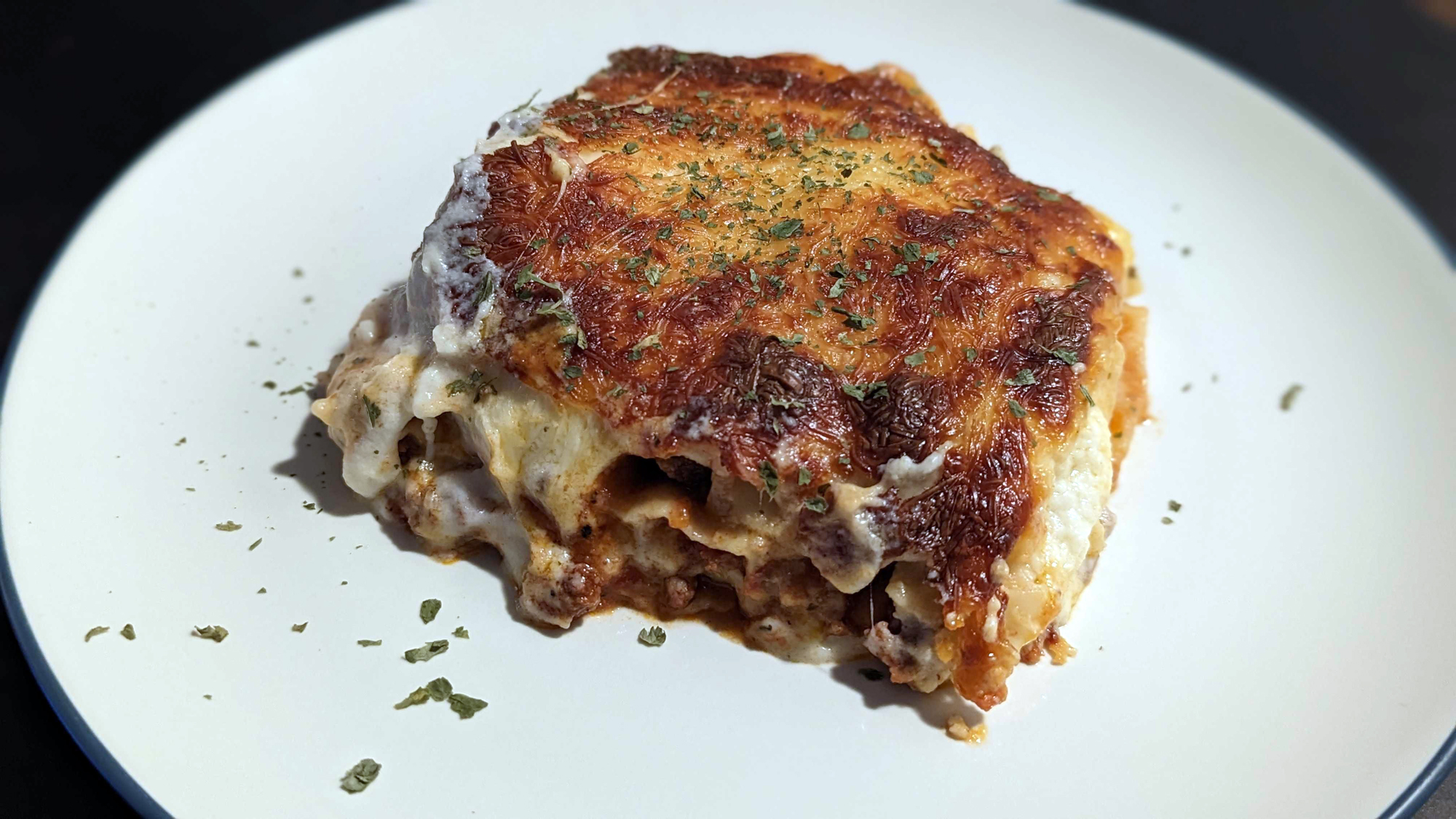 photo of meat lasagna with bechamel